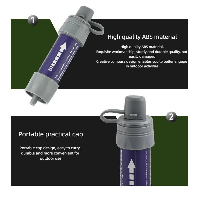 Mini Survival Water Filter Straw – Portable Outdoor Water Purifier