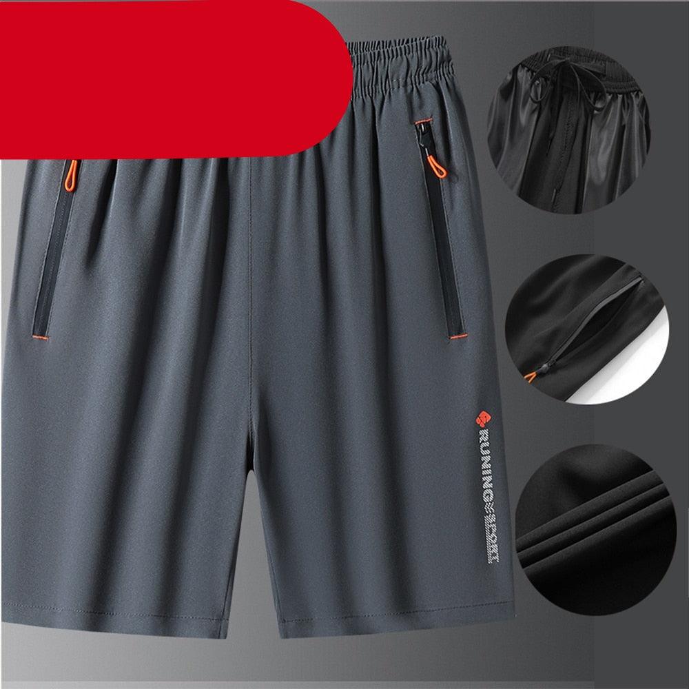 New Men's Casual Shorts New Men's Fashion Casual Ice Silk Shorts Solid Color Fitness Breathable Quick-drying Shorts Shorts Men Run Shorts Patchwork Training Shorts Pockets Gym Sports Quick Dry Short